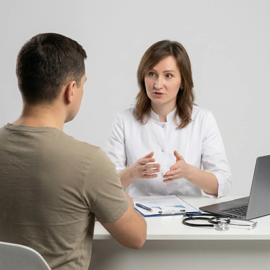 Врач проводит Электронейромиографию ЭНМГ