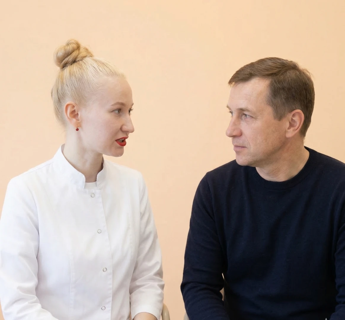 Врач разговаривает с пациентом